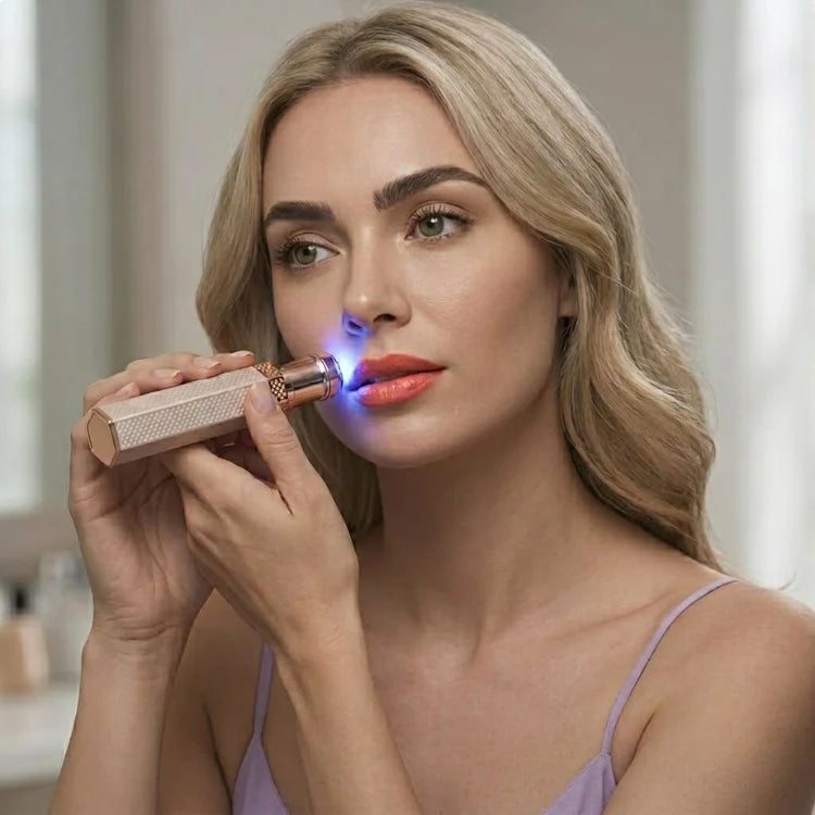 4-in-1 rechargeable facial trimmer for women featuring nose, eyebrow, face, and body hair removal capabilities, USB powered with a compact design for 3