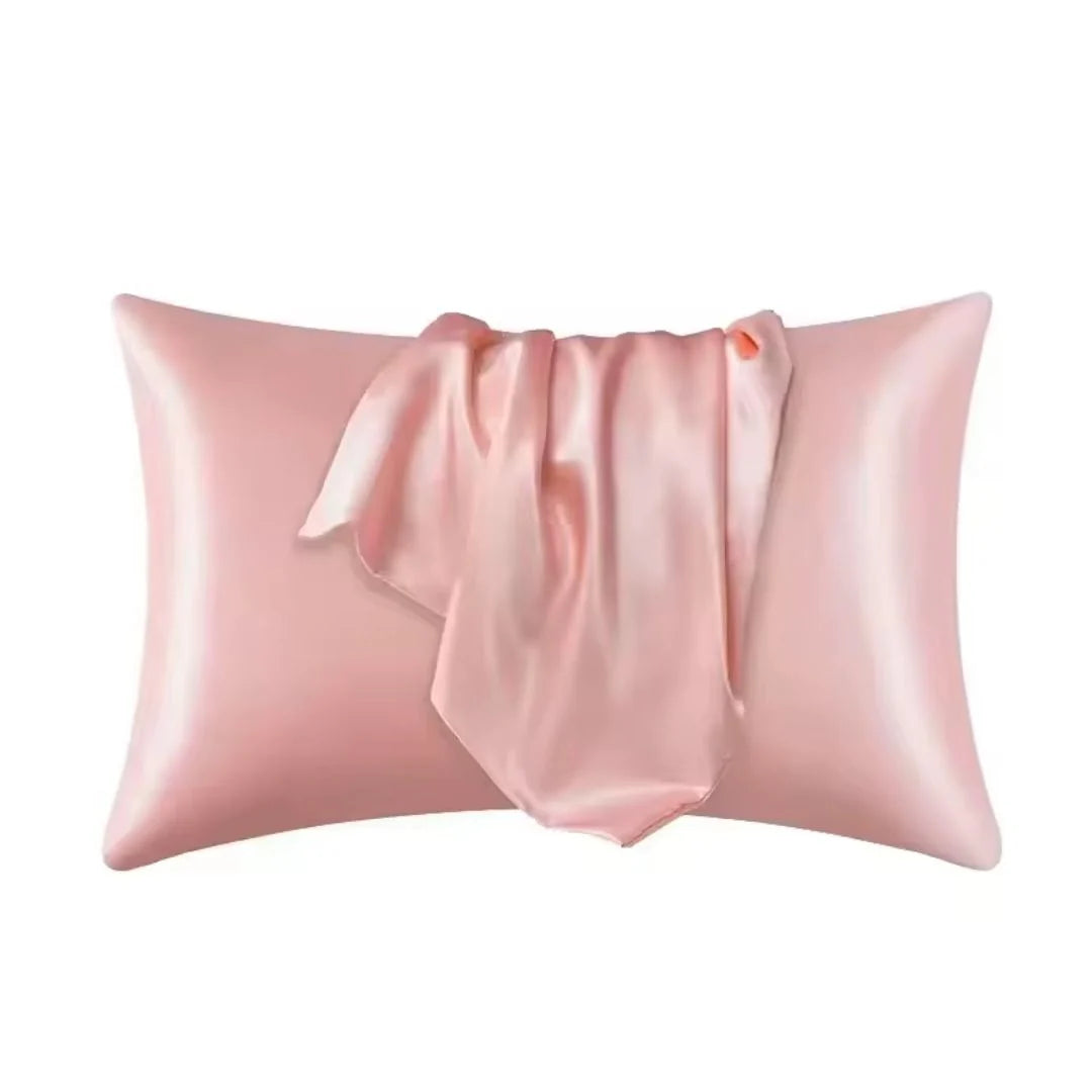 Braided satin pillowcase with a smooth finish, perfect for reducing hair frizz and promoting skin health, available in elegant colors. 0
