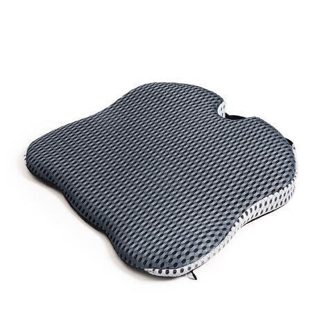 Car seat cushion made of memory foam, designed for supportive comfort, easily rollable for convenient storage and transport. 1