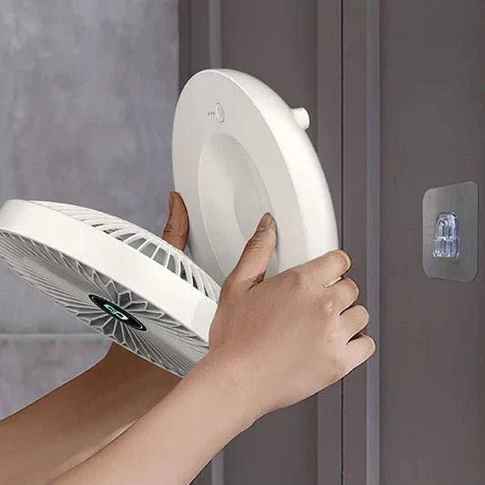 Portable foldable USB desk fan featuring three speed settings, perfect for personal cooling at home or office, compact design for easy storage and portability. 3