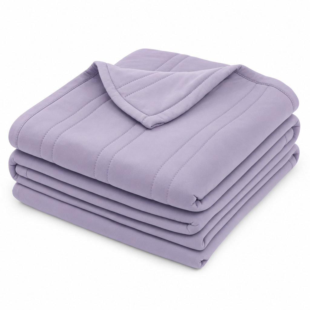 Cellvue cooling moisture-wicking blanket in Orchid Petal, folded on a white background