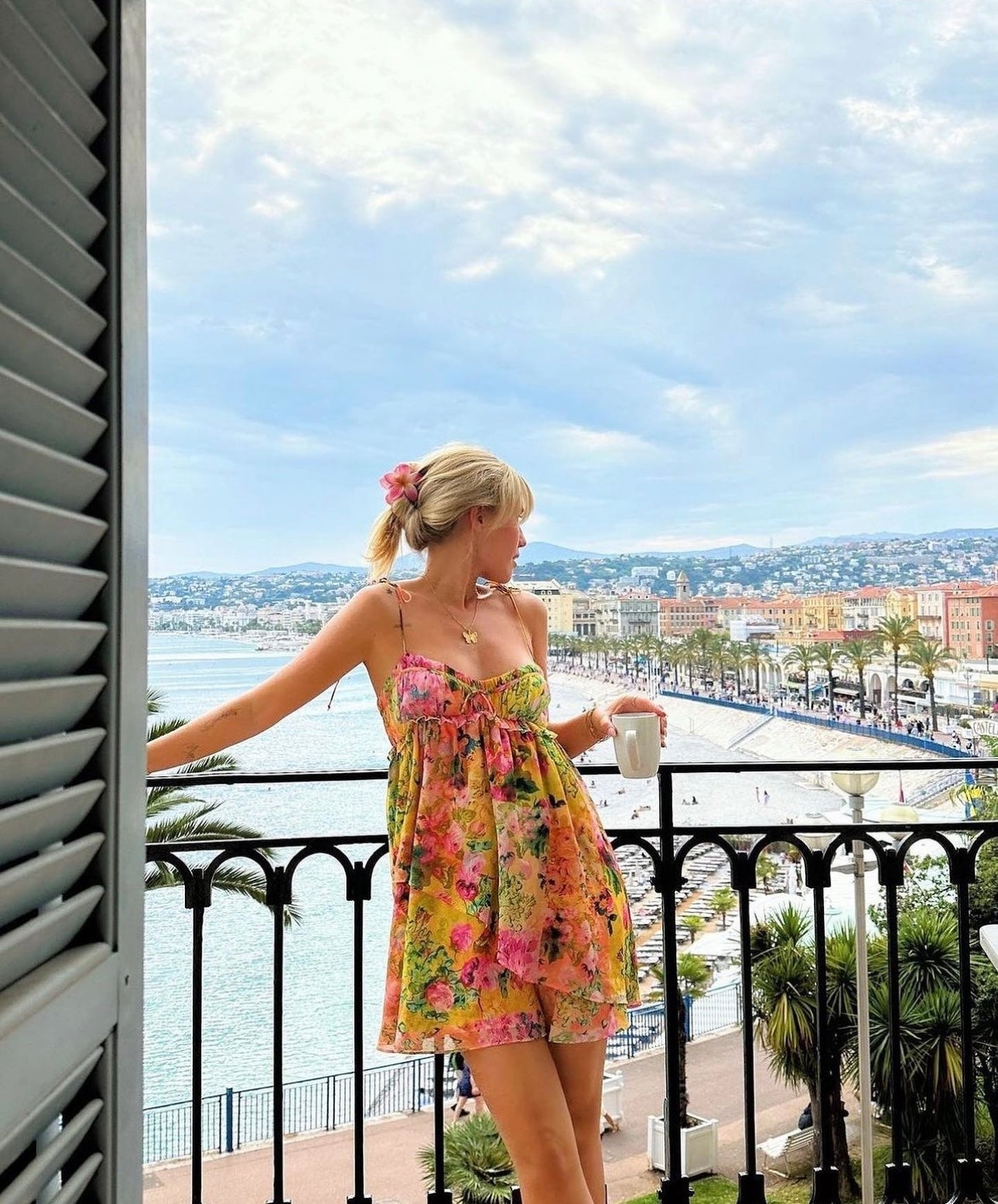 Amalfi Floral Tiered Mini Dress With Patchwork