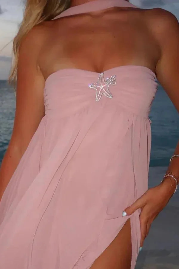 Ariel Summer Midi Dress With Star Embellishment