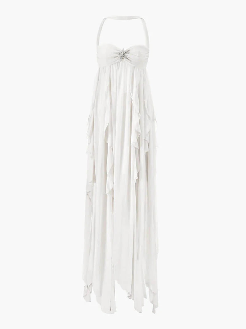 Ariel Summer Midi Dress With Star Embellishment
