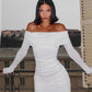 Asymmetrical Off Shoulder Mini Cocktail Dress Ruching