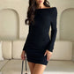 Asymmetrical Off Shoulder Mini Cocktail Dress Ruching
