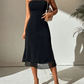 Bare Shoulder Cocktail Bodycon Midi Dress
