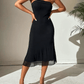 Bare Shoulder Cocktail Bodycon Midi Dress