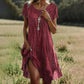 Bohemian Flowing Summer Midi Dress for Beach and Casual Outings