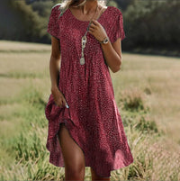 Bohemian Flowing Summer Midi Dress for Beach and Casual Outings