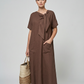Boho Vintage Dress – Relaxed Fit with Lace-Up Detail for Casual Summer Outings