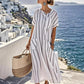 Boho Vintage Dress – Relaxed Fit with Lace-Up Detail for Casual Summer Outings