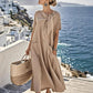 Boho Vintage Dress – Relaxed Fit with Lace-Up Detail for Casual Summer Outings