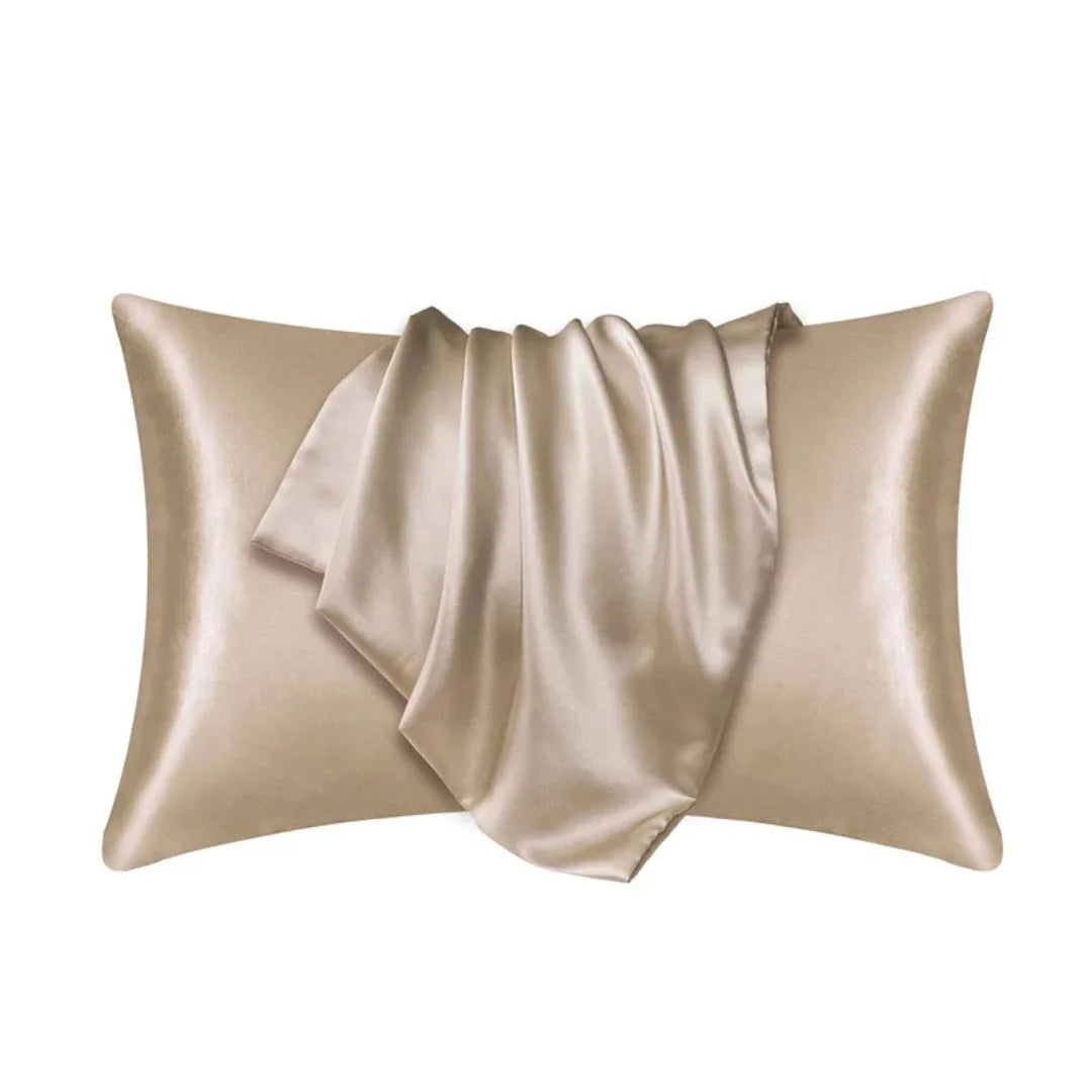 Braided satin pillowcase with a smooth finish, perfect for reducing hair frizz and promoting skin health, available in elegant colors. 1