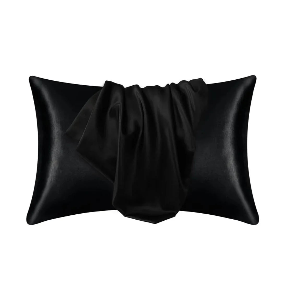 Braided satin pillowcase with a smooth finish, perfect for reducing hair frizz and promoting skin health, available in elegant colors. 4