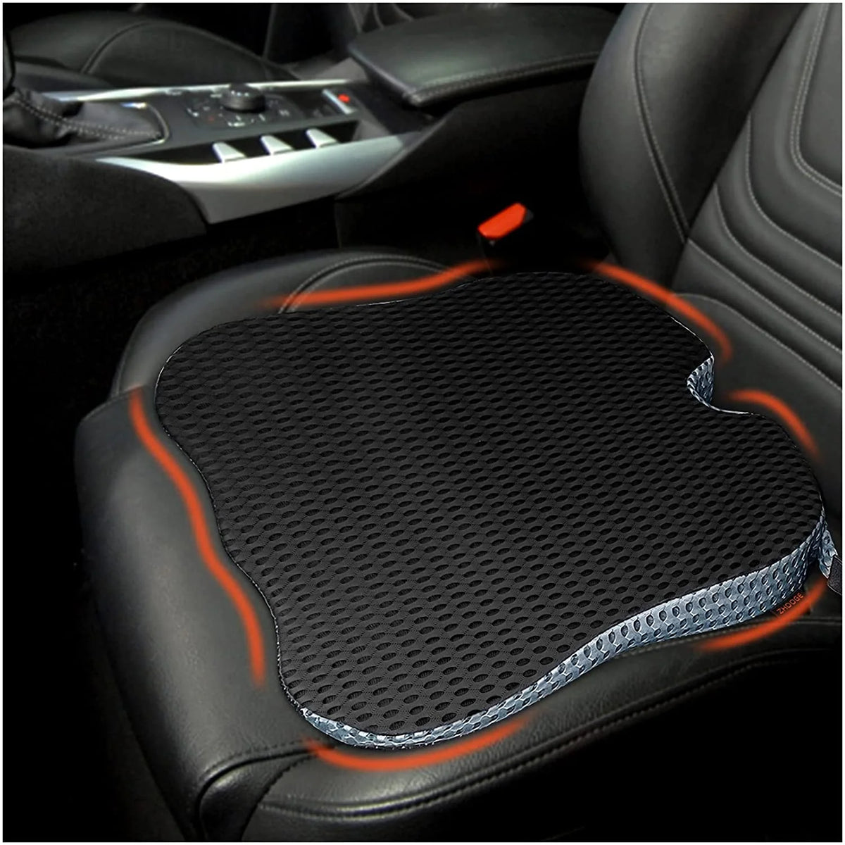 Car seat cushion made of memory foam, designed for supportive comfort, easily rollable for convenient storage and transport. 3