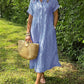Casual Striped Button-Front Midi Dress for Easy Daytime Style