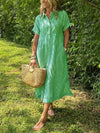 Casual Striped Button-Front Midi Dress for Easy Daytime Style