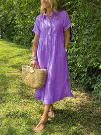 Casual Striped Button-Front Midi Dress for Easy Daytime Style