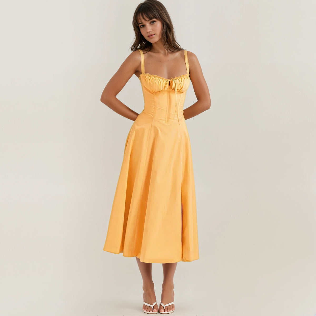 Catherine Corset Midi Dress Romantic Silhouette