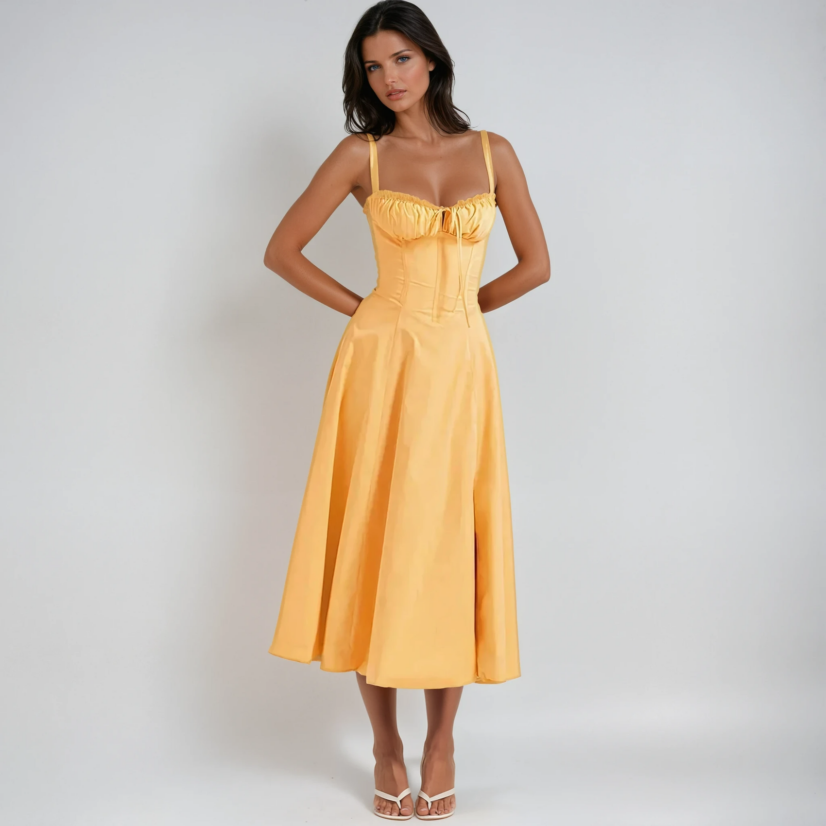 Catherine Corset Midi Dress Romantic Silhouette