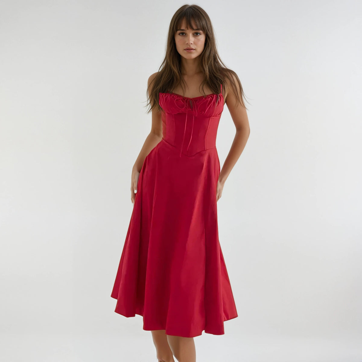 Catherine Corset Midi Dress Romantic Silhouette