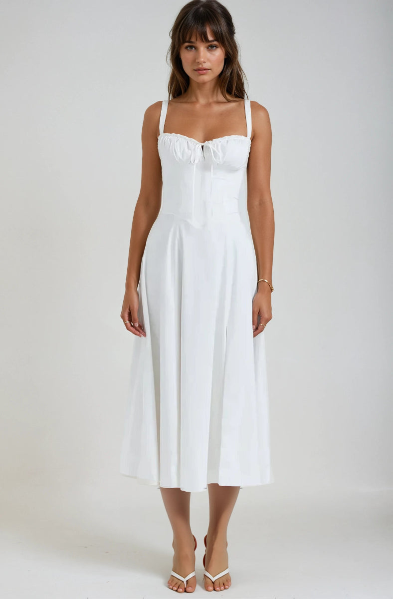 Catherine Corset Midi Dress Romantic Silhouette