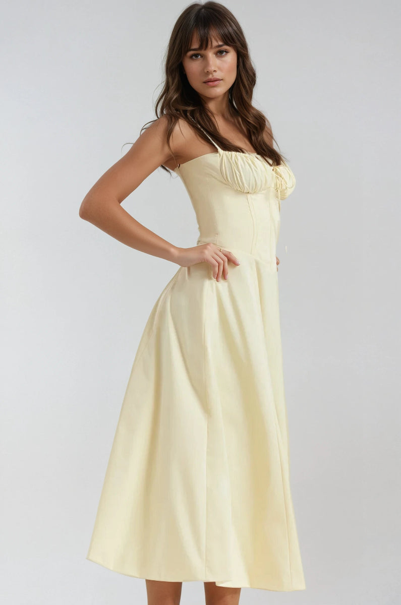 Catherine Corset Midi Dress Romantic Silhouette