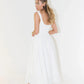 Celeste Charm Sleeveless Midi Dress Square Neckline