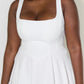 Celeste Charm Sleeveless Midi Dress Square Neckline