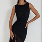 Charlotte Mesh Short Sleeve Midi Dress For Evening