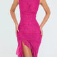 Charlotte Mesh Short Sleeve Midi Dress For Evening