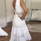 Chic Airy White Summer Midi Dress With Lace V Neck