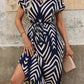 Chic Stripe Summer Dress – Flattering V-Neck Design for Casual and Sophisticated Outings