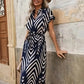 Chic Stripe Summer Dress – Flattering V-Neck Design for Casual and Sophisticated Outings