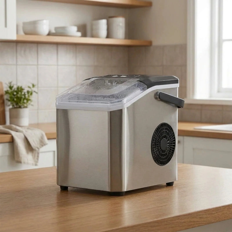 Compact Bullet Ice Maker with Transparent Lid