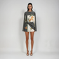 Constance Botanical Print Twist Mini Dress