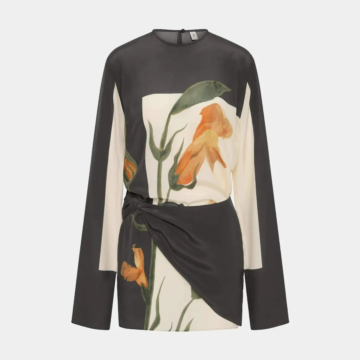 Constance Botanical Print Twist Mini Dress