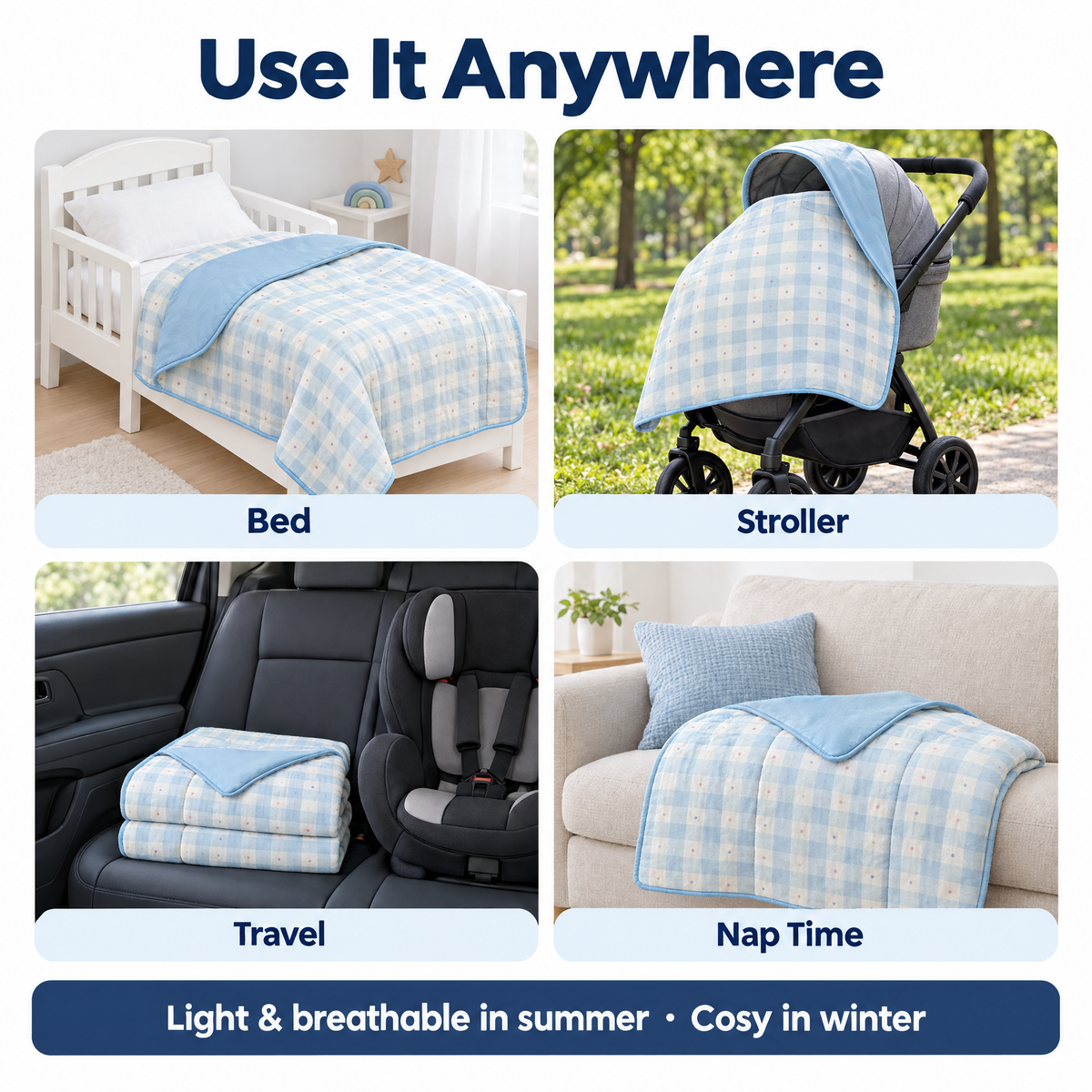 Cooling Blanket for Kids, Reversible Soft Fabric 6