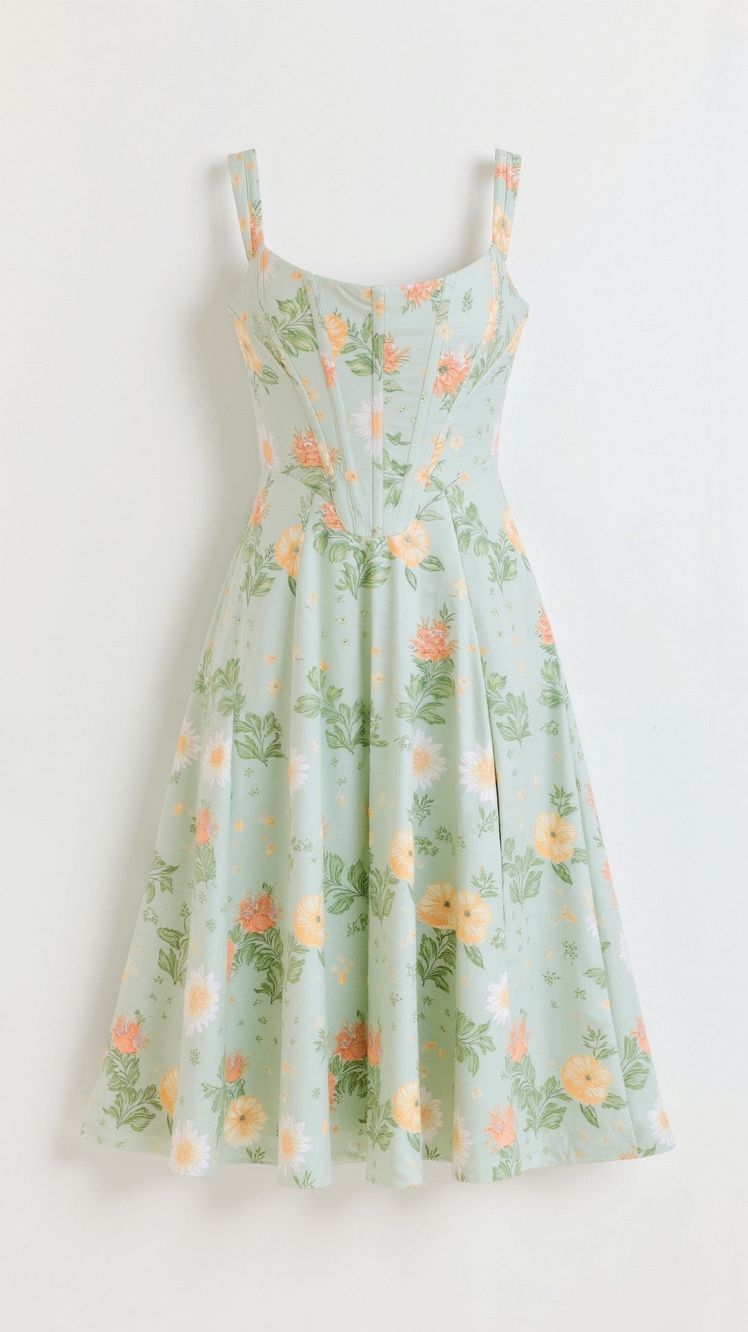 Dahlia Floral Jacquard Midi Dress Bustier Bodice