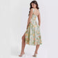 Dahlia Floral Jacquard Midi Dress Bustier Bodice