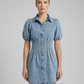 Denim Dress – Puff Sleeve A-Line Summer Style