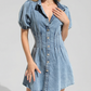 Denim Dress – Puff Sleeve A-Line Summer Style