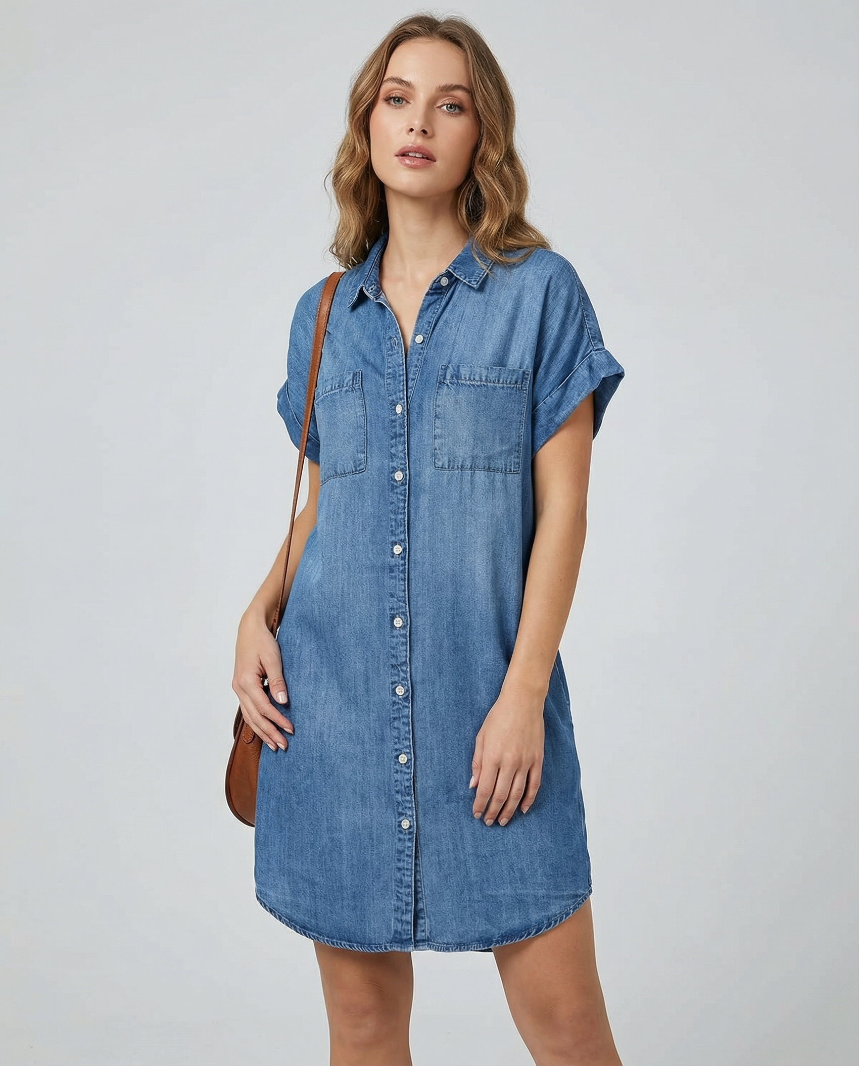 Denim Shirt Dress – Relaxed Fit with Practical Pockets
