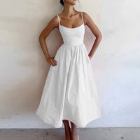 Elegant A-Line Cocktail Midi Dress