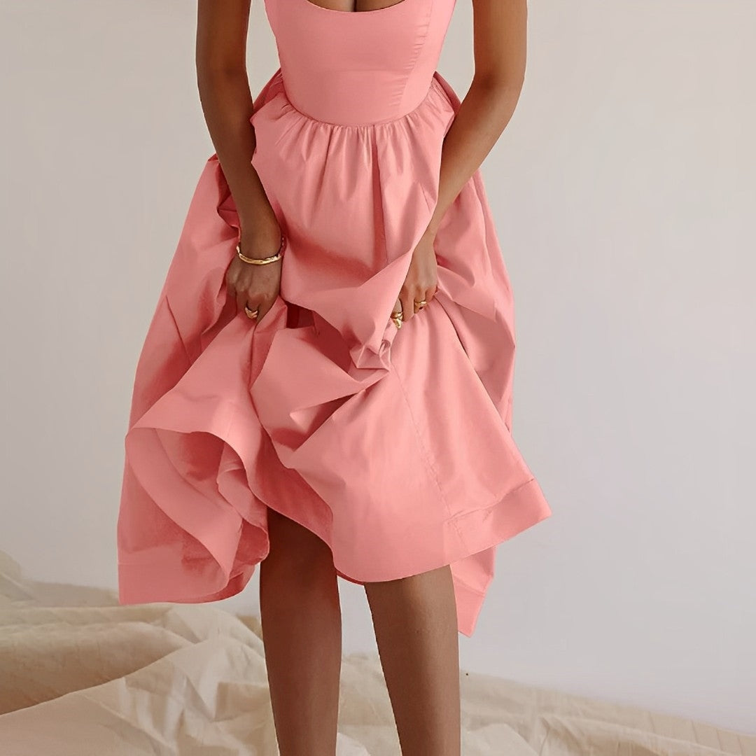 Elegant A-Line Cocktail Midi Dress