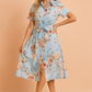 Elegant Belted Midi Shirt Dress with Slit | Refined Women's Wear