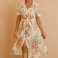 Elegant Belted Midi Shirt Dress with Slit | Refined Women's Wear
