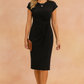 Elegant Crepe V-Neck Ruched Summer Dress | Refined Women's Wear