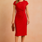Elegant Crepe V-Neck Ruched Summer Dress | Refined Women's Wear